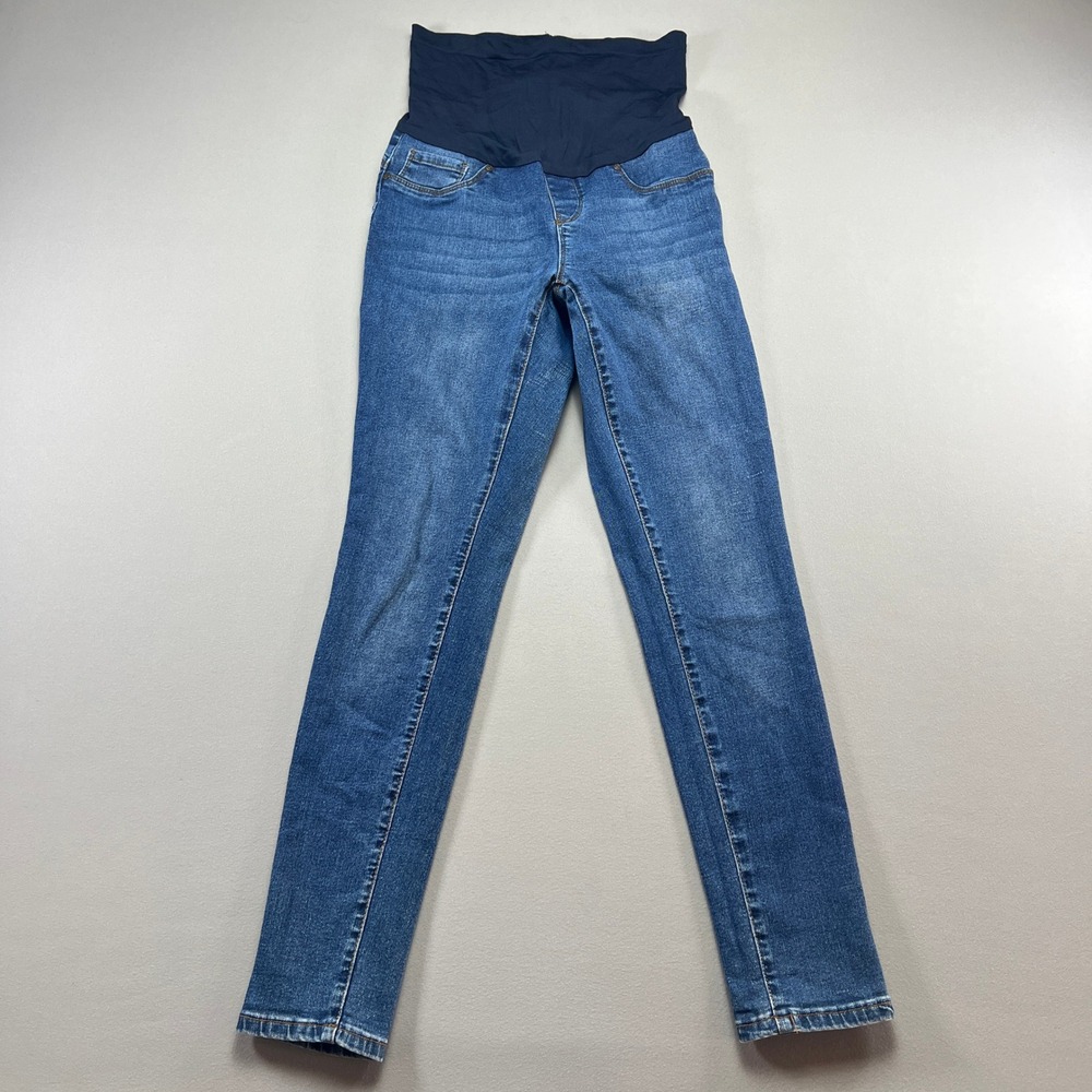 9th & Main Maternity Skinny Jeans Womens Medium Blue Denim Stretch Belly Panel